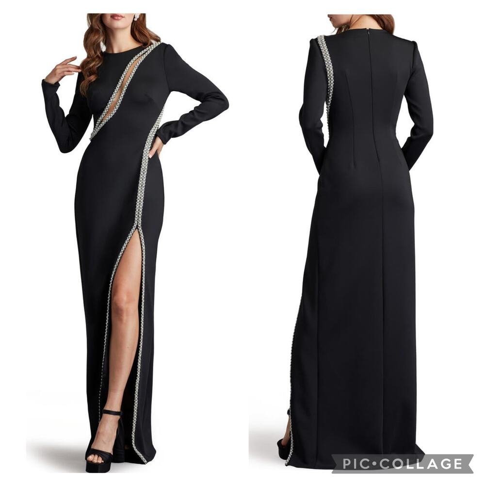 Imitation Pearl & Crystal Detail Long Sleeve Sheath Gown
SHO by Tadashi Shoji
